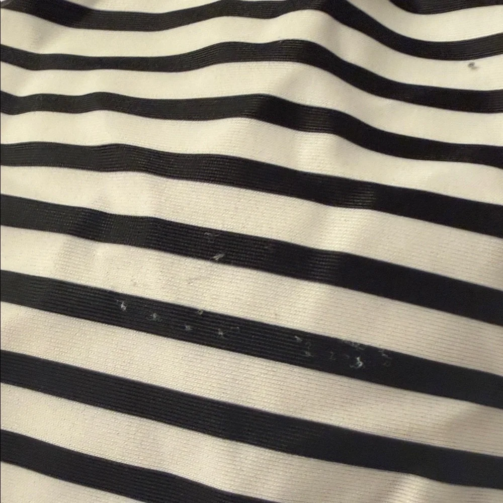 Women’s  Two-Piece Swim Set - Black Bottoms with White & BlackStripe Top - Picture 8 of 8